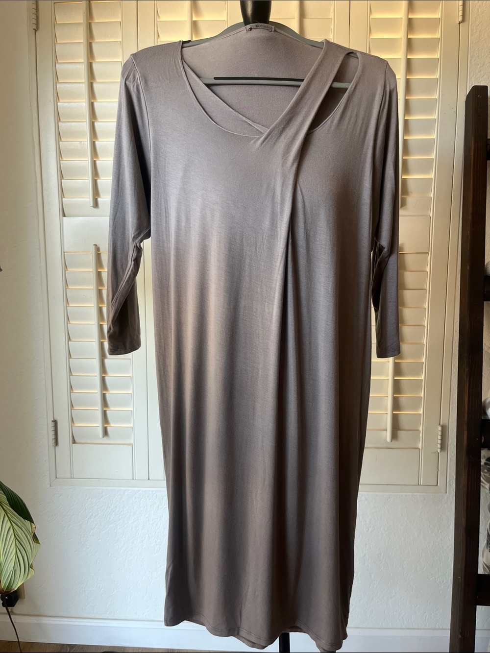 🤎 NWT LAmade Asymmetrical Cutout Wrap-Detail Jersey Dress | Small